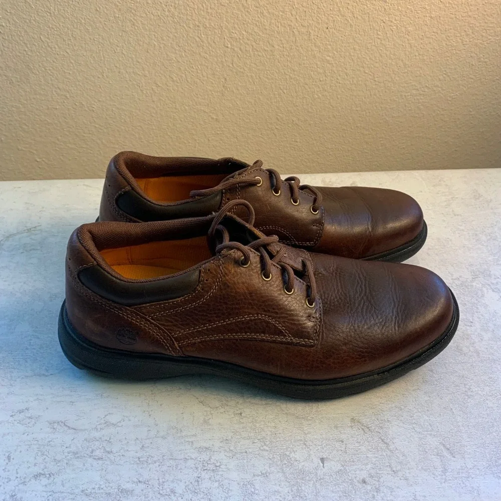 Timberland Earthkeepers 5127A Brown Leather Plain Toe Oxford Mens 9.5 City Prem.